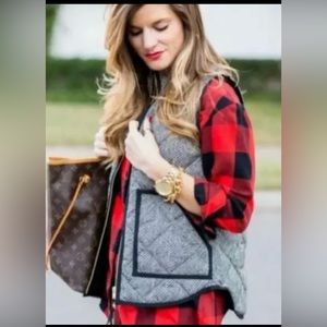 J. Crew Quilted Down Excursion Down Filled Puffer Vest Herringbone